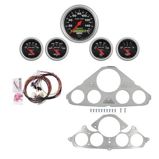 [ATM-2943-11] AutoMeter 5 GAUGE DIRECT-FIT DASH KIT, CHEVY TRUCK 55-59, SPORT-COMP