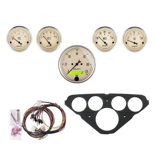 [ATM-7049-AB] AutoMeter 5 GAUGE DIRECT-FIT DASH KIT, CHEVY TRUCK 55-59, ANTIQUE BEIGE