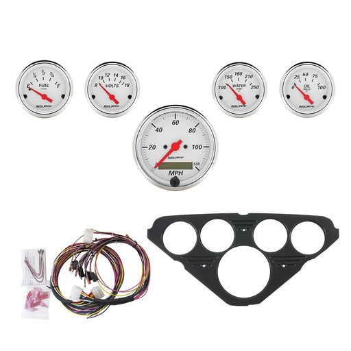 [ATM-7049-AW] AutoMeter 5 GAUGE DIRECT-FIT DASH KIT, CHEVY TRUCK 55-59, ARCTIC WHITE