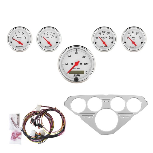 [ATM-7036-AW] AutoMeter 5 GAUGE DIRECT-FIT DASH KIT, CHEVY TRUCK 55-59, ARCTIC WHITE