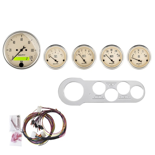 [ATM-7042-AB] AutoMeter 5 GAUGE DIRECT-FIT DASH KIT, CHEVY CAR 53-54, ANTIQUE BEIGE