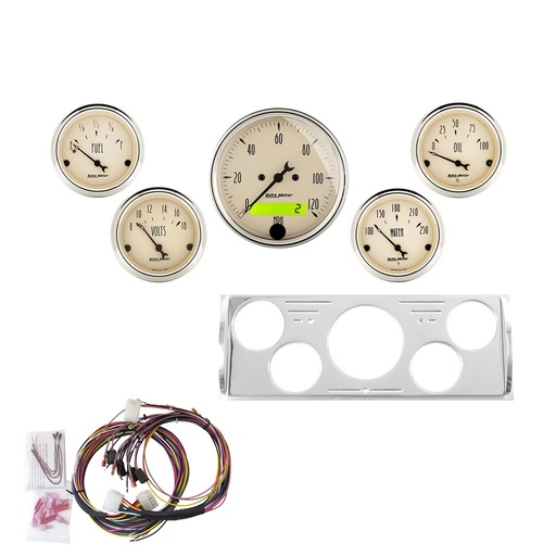 [ATM-7057-AB] AutoMeter 5 GAUGE DIRECT-FIT DASH KIT, CHEVY TRUCK 40-46, ANTIQUE BEIGE