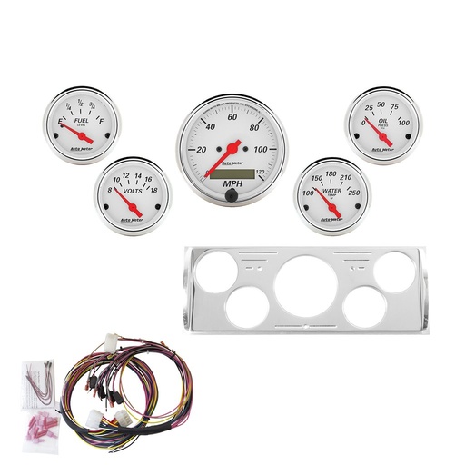 [ATM-7057-AW] AutoMeter 5 GAUGE DIRECT-FIT DASH KIT, CHEVY TRUCK 40-46, ARCTIC WHITE