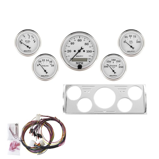 [ATM-7057-OTW] AutoMeter 5 GAUGE DIRECT-FIT DASH KIT, CHEVY TRUCK 40-46, OLD TYME WHITE