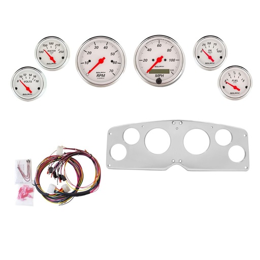 [ATM-2939-03] AutoMeter 6 GAUGE DIRECT-FIT DASH KIT, GMC TRUCK 54-55, ARCTIC WHITE
