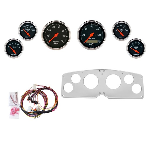 [ATM-2939-06] AutoMeter 6 GAUGE DIRECT-FIT DASH KIT, GMC TRUCK 54-55, DESIGNER BLACK
