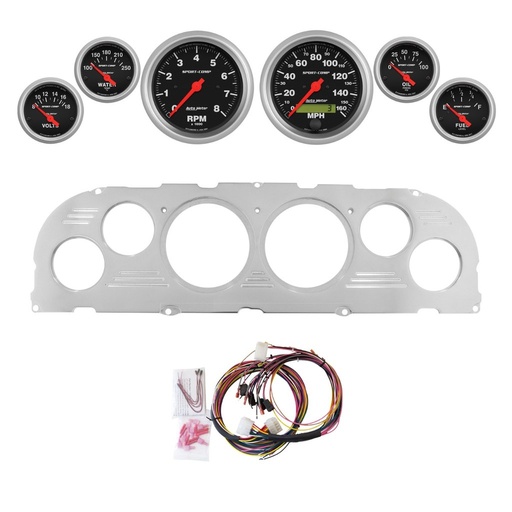 [ATM-2947-11] AutoMeter 6 GAUGE DIRECT-FIT DASH KIT, CHEVY TRUCK 60-63, SPORT-COMP