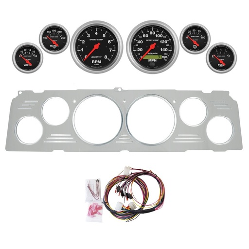 [ATM-2952-11] AutoMeter 6 GAUGE DIRECT-FIT DASH KIT, CHEVY TRUCK 64-66, SPORT-COMP