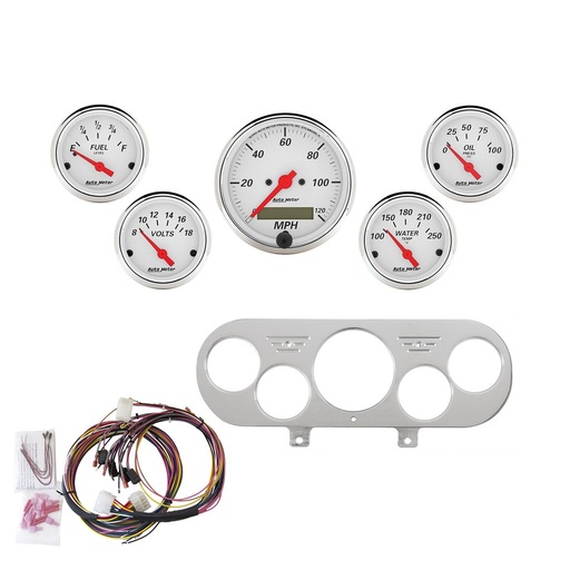 [ATM-7044-AW] AutoMeter 5 GAUGE DIRECT-FIT DASH KIT, NOVA 62-65, ARCTIC WHITE
