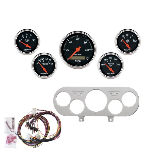 [ATM-7044-DB] AutoMeter 5 GAUGE DIRECT-FIT DASH KIT, NOVA 62-65, DESIGNER BLACK