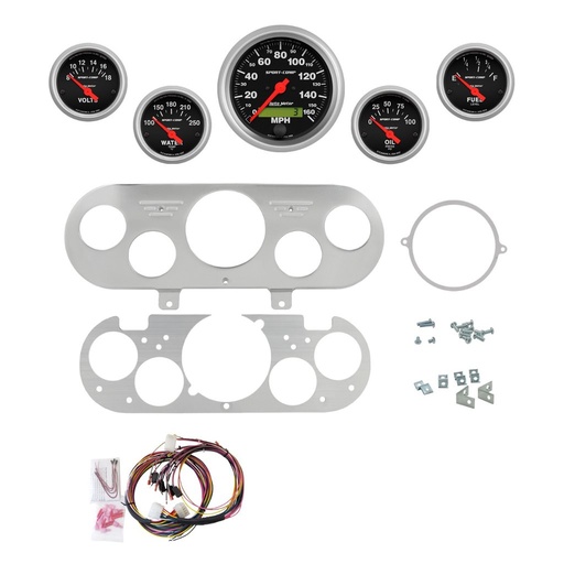 [ATM-2954-11] AutoMeter 5 GAUGE DIRECT-FIT DASH KIT, CHEVY NOVA 62-65, SPORT-COMP