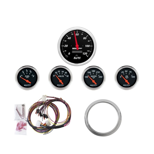 [ATM-7034-DB] AutoMeter 5 GAUGE DIRECT-FIT DASH KIT, CHEVY CAR 59-60, DESIGNER BLACK