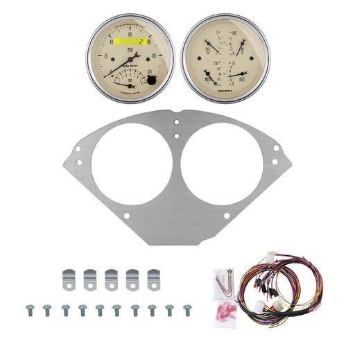 [ATM-2953-02] AutoMeter 2 GAUGE DIRECT-FIT DASH KIT, CHEVY CAR 55-56, ANTIQUE BEIGE