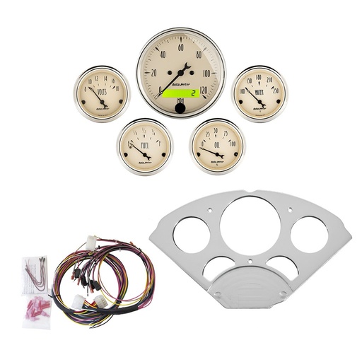 [ATM-7033-AB] AutoMeter 5 GAUGE DIRECT-FIT DASH KIT, CHEVY CAR 55-56, ANTIQUE BEIGE