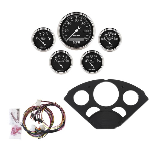 [ATM-7055-OTB] AutoMeter 5 GAUGE DIRECT-FIT DASH KIT, CHEVY 55-56, OLD TYME BLACK