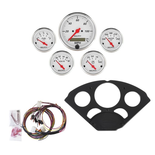 [ATM-7055-AW] AutoMeter 5 GAUGE DIRECT-FIT DASH KIT, CHEVY 55-56, ARCTIC WHITE