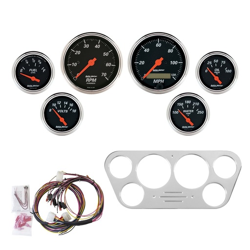 [ATM-7048-DB] AutoMeter 6 GAUGE DIRECT-FIT DASH KIT, FORD TRUCK 53-55, DESIGNER BLACK