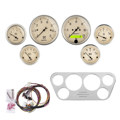 [ATM-7048-AB] AutoMeter 6 GAUGE DIRECT-FIT DASH KIT, FORD TRUCK 53-55, ANTIQUE BEIGE