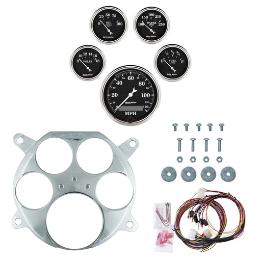 [ATM-2959-07] AutoMeter 5 GAUGE DIRECT-FIT DASH KIT, FORD TRUCK 61-66, OLD TYME BLACK