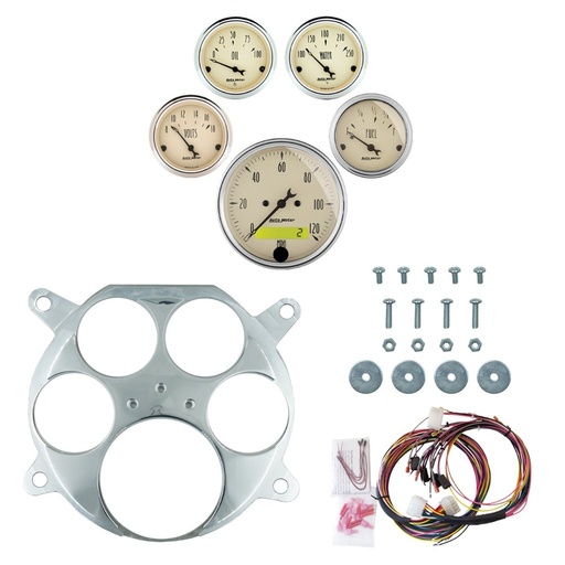 [ATM-2959-02] AutoMeter 5 GAUGE DIRECT-FIT DASH KIT, FORD TRUCK 61-66, ANTIQUE BEIGE