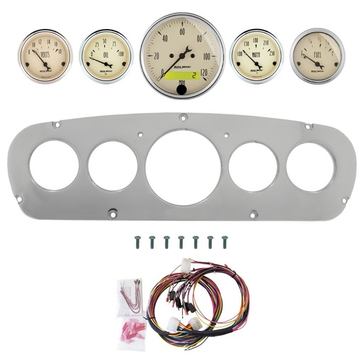 [ATM-2960-02] AutoMeter 5 GAUGE DIRECT-FIT DASH KIT, FORD TRUCK 65-66, ANTIQUE BEIGE