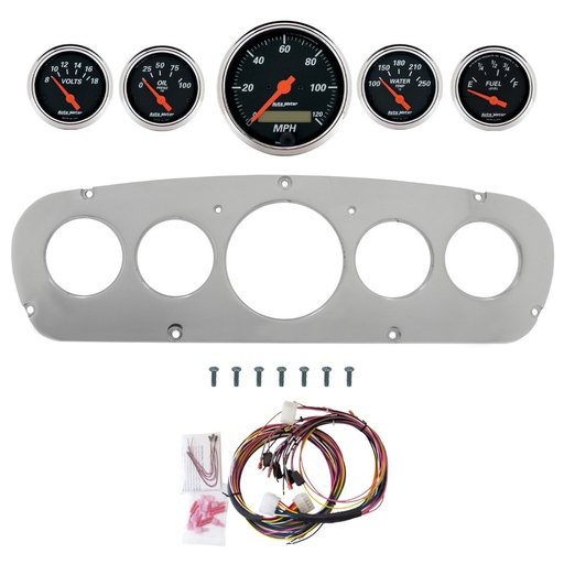 [ATM-2960-06] AutoMeter 5 GAUGE DIRECT-FIT DASH KIT, FORD TRUCK 65-66, DESIGNER BLACK