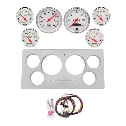 [ATM-2966-03] AutoMeter 6 GAUGE DIRECT-FIT DASH KIT, FORD TRUCK 73-79, ARCTIC WHITE