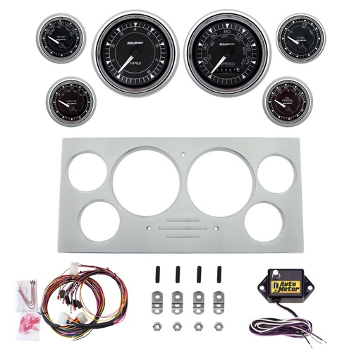 [ATM-2967-15] AutoMeter 6 GAUGE DIRECT-FIT DASH KIT, FORD TRUCK 73-79, CHRONO CHROME