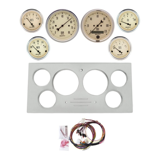 [ATM-2966-02] AutoMeter 6 GAUGE DIRECT-FIT DASH KIT, FORD TRUCK 73-79, ANTIQUE BEIGE
