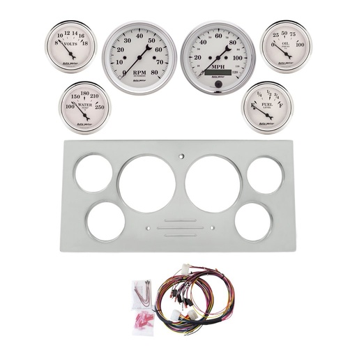 [ATM-2966-08] AutoMeter 6 GAUGE DIRECT-FIT DASH KIT, FORD TRUCK 73-79, OLD TYME WHITE