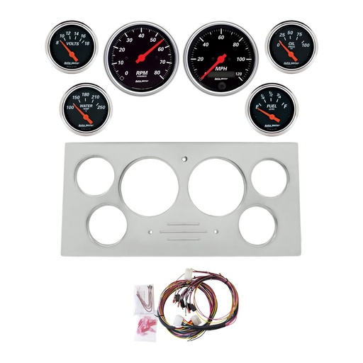 [ATM-2966-06] AutoMeter 6 GAUGE DIRECT-FIT DASH KIT, FORD TRUCK 73-79, DESIGNER BLACK