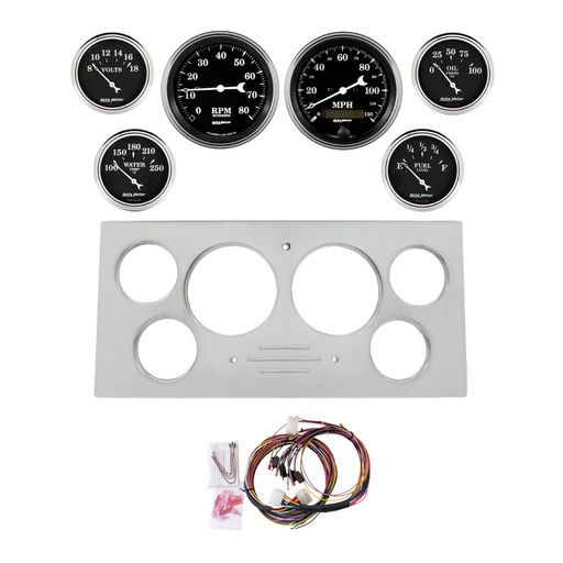 [ATM-2966-07] AutoMeter 6 GAUGE DIRECT-FIT DASH KIT, FORD TRUCK 73-79, OLD TYME BLACK