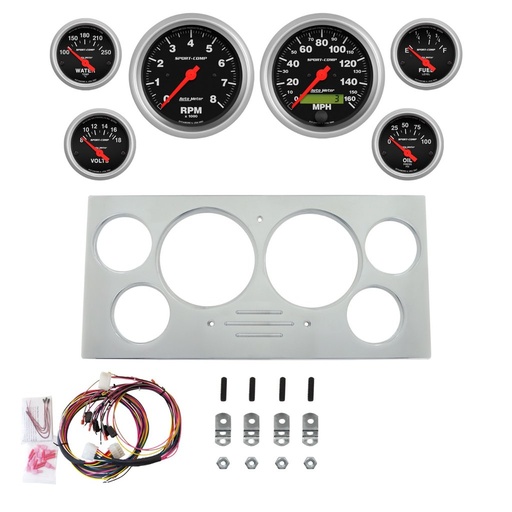[ATM-2967-11] AutoMeter 6 GAUGE DIRECT-FIT DASH KIT, FORD TRUCK 73-79, SPORT-COMP