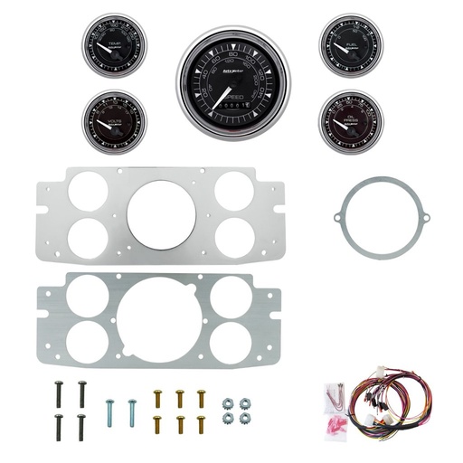 [ATM-2956-15] AutoMeter 5 GAUGE DIRECT-FIT DASH KIT, FORD TRUCK 57-60, CHRONO CHROME