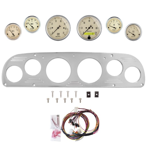 [ATM-2957-02] AutoMeter 6 GAUGE DIRECT-FIT DASH KIT, FORD TRUCK 57-60, ANTIQUE BEIGE
