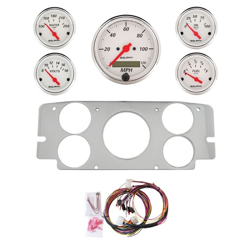[ATM-2955-03] AutoMeter 5 GAUGE DIRECT-FIT DASH KIT, FORD TRUCK 57-60, ARCTIC WHITE