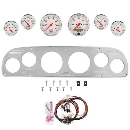 [ATM-2957-03] AutoMeter 6 GAUGE DIRECT-FIT DASH KIT, FORD TRUCK 57-60, ARCTIC WHITE