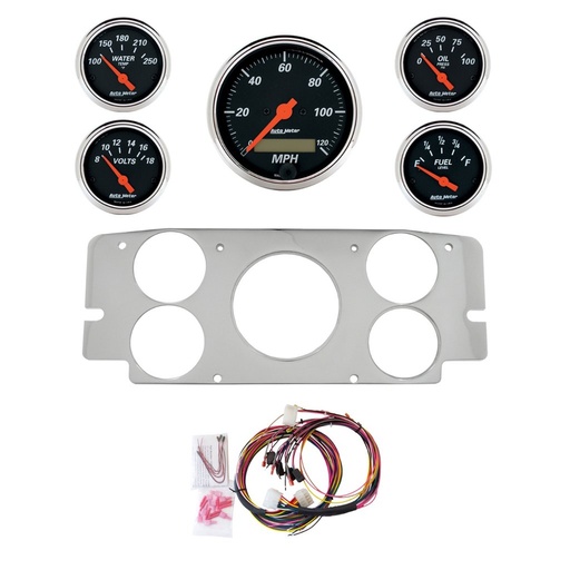 [ATM-2955-06] AutoMeter 5 GAUGE DIRECT-FIT DASH KIT, FORD TRUCK 57-60, DESIGNER BLACK