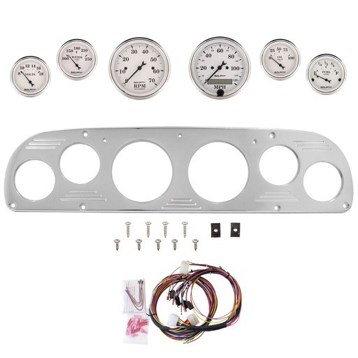 [ATM-2957-08] AutoMeter 6 GAUGE DIRECT-FIT DASH KIT, FORD TRUCK 57-60, OLD TYME WHITE