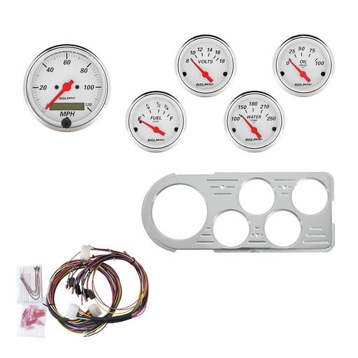 [ATM-7046-AW] AutoMeter 5 GAUGE DIRECT-FIT DASH KIT, FORD TRUCK 48-50, ARCTIC WHITE
