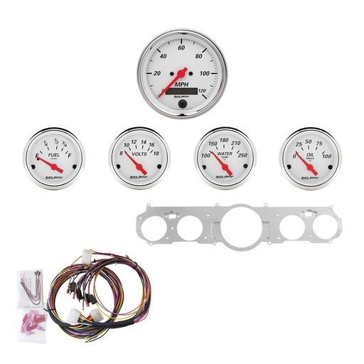 [ATM-7035-AW] AutoMeter 5 GAUGE DIRECT-FIT DASH KIT, MUSTANG 65-66, ARCTIC WHITE