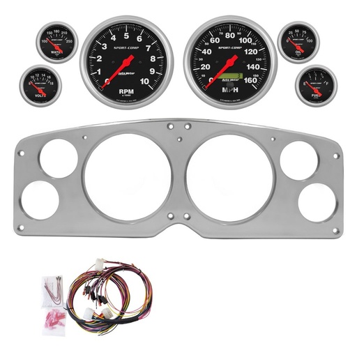 [ATM-2941-11] AutoMeter 6 GAUGE DIRECT-FIT DASH KIT, GMC TRUCK 1954-55, SPORT-COMP