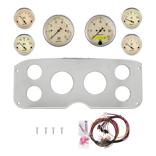 [ATM-2944-02] AutoMeter 6 GAUGE DIRECT-FIT DASH KIT, GMC TRUCK 55-59, ANTIQUE BEIGE