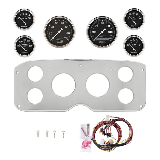 [ATM-2944-07] AutoMeter 6 GAUGE DIRECT-FIT DASH KIT, GMC TRUCK 55-59, OLD TYME BLACK