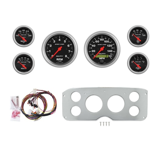 [ATM-2945-11] AutoMeter 6 GAUGE DIRECT-FIT DASH KIT, GMC TRUCK 55-59, SPORT-COMP
