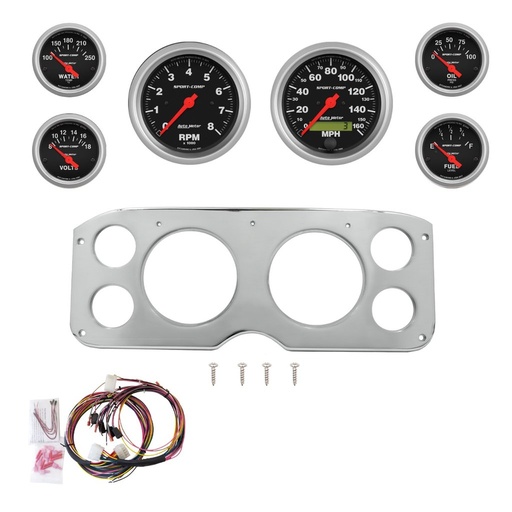 [ATM-2946-11] AutoMeter 6 GAUGE DIRECT-FIT DASH KIT, GMC TRUCK 1955-59, SPORT-COMP