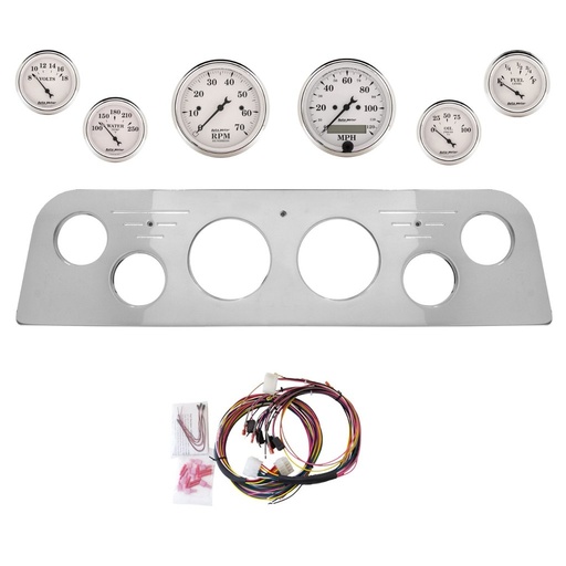 [ATM-2948-08] AutoMeter 6 GAUGE DIRECT-FIT DASH KIT, GMC TRUCK 60-61, OLD TYME WHITE