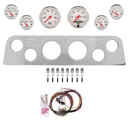 [ATM-2950-03] AutoMeter 6 GAUGE DIRECT-FIT DASH KIT, GMC TRUCK 62-66, ARCTIC WHITE