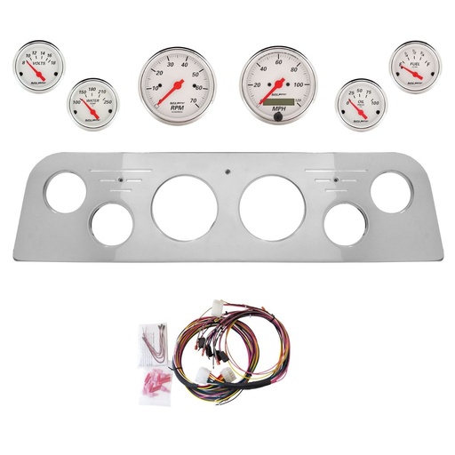[ATM-2948-03] AutoMeter 6 GAUGE DIRECT-FIT DASH KIT, GMC TRUCK 60-61, ARCTIC WHITE