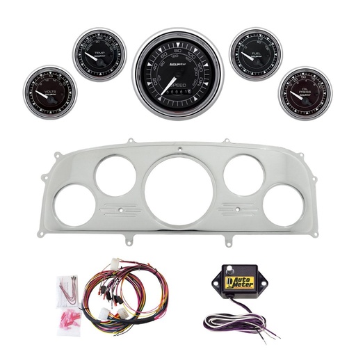 [ATM-2969-15] AutoMeter 5 GAUGE DIRECT-FIT DASH KIT, FORD GALAXIE 59, CHRONO CHROME